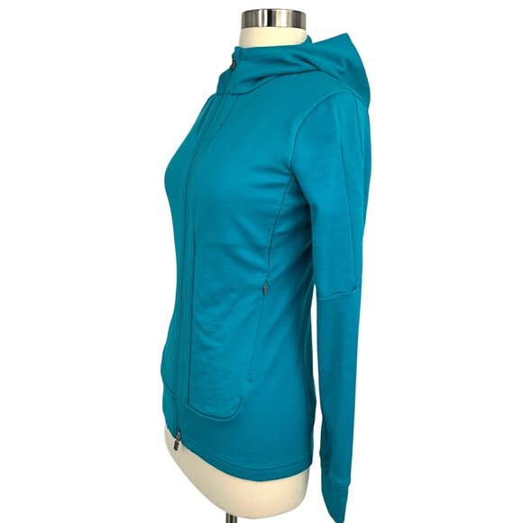 Icebreaker Quantum II Hoodie Jacket Blue Full Zip 100% Merino Wool Size XS - Picture 4 of 13